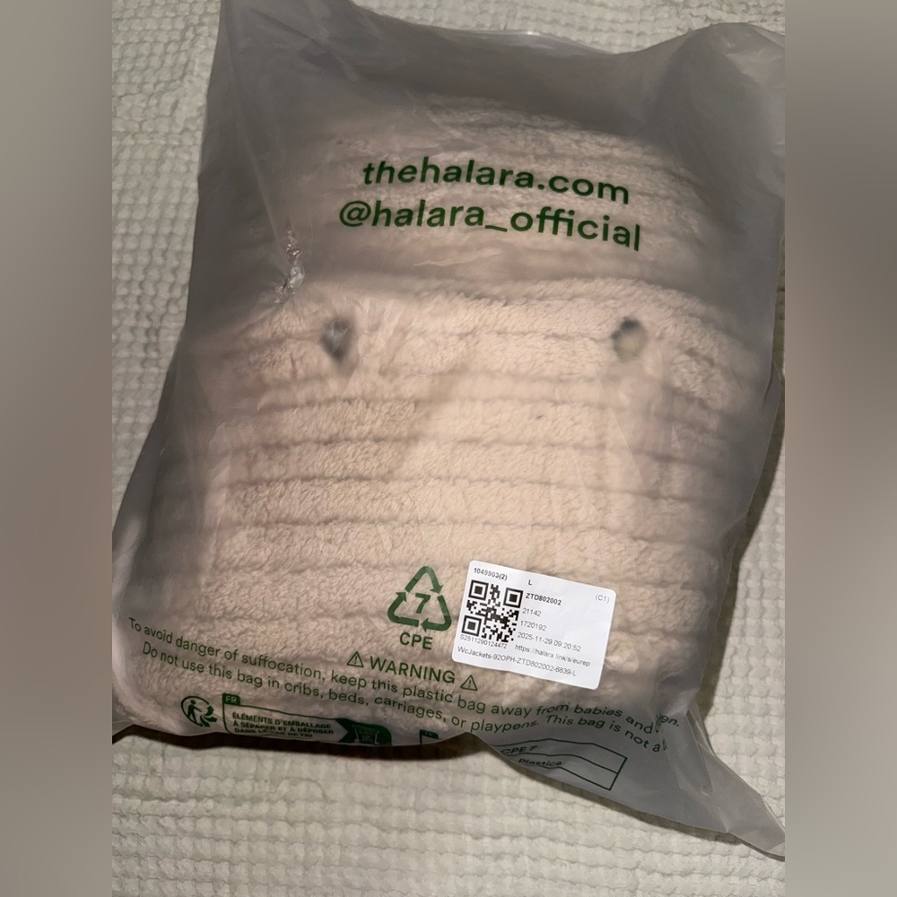HALARA Women’s Long Sleeve Casual Sherpa Jacket in Cream NWT - Size Large - Picture 14 of 15